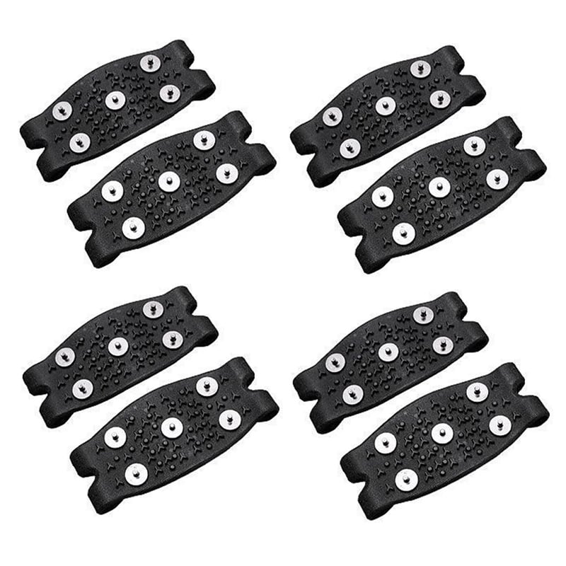 Ice grippers on a running shoe, providing versatile winter traction for active use