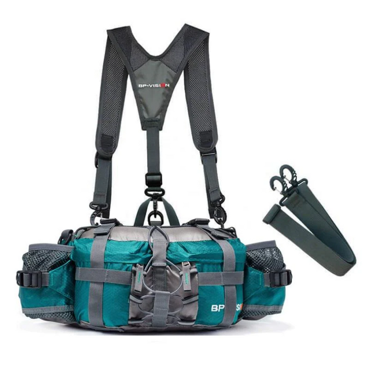 Unisex black outdoor crossbody bag for adventure, daily use, hiking & travel. Durable & versatile sling pack.