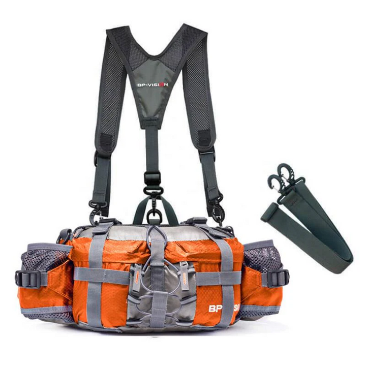 Tactical outdoor fanny pack, robust unisex design for daily carry, hiking & adventure gear.