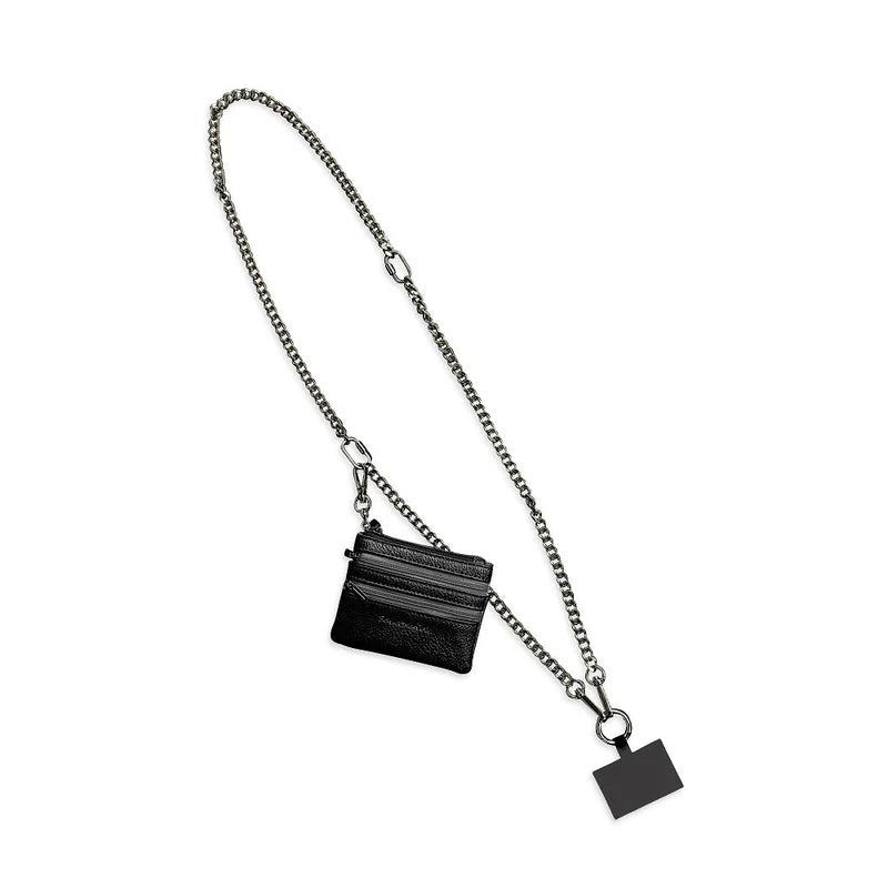 Phone lanyard with an RFID-blocking pouch, a secure and hands-free accessory for carrying your mobile.