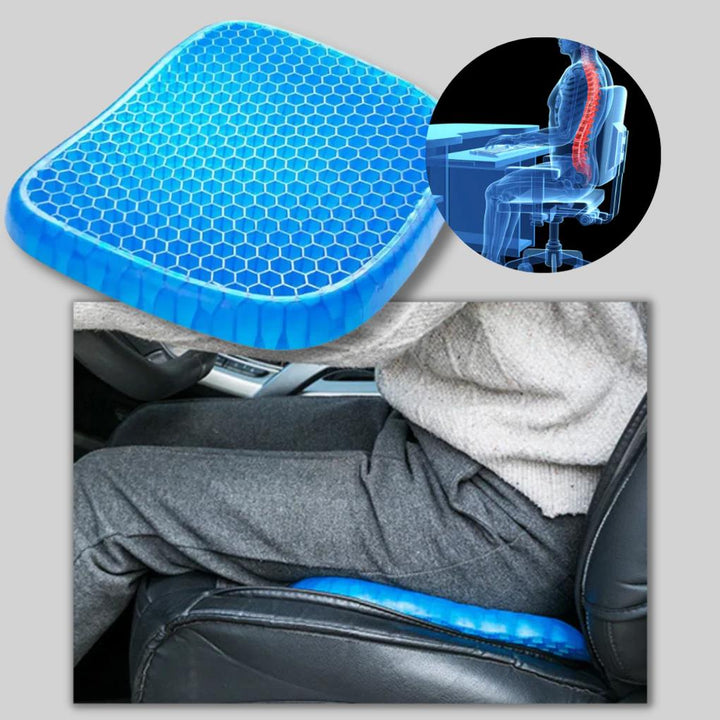 Unisex cooling gel cushion improves posture support & provides pressure relief for all chairs.