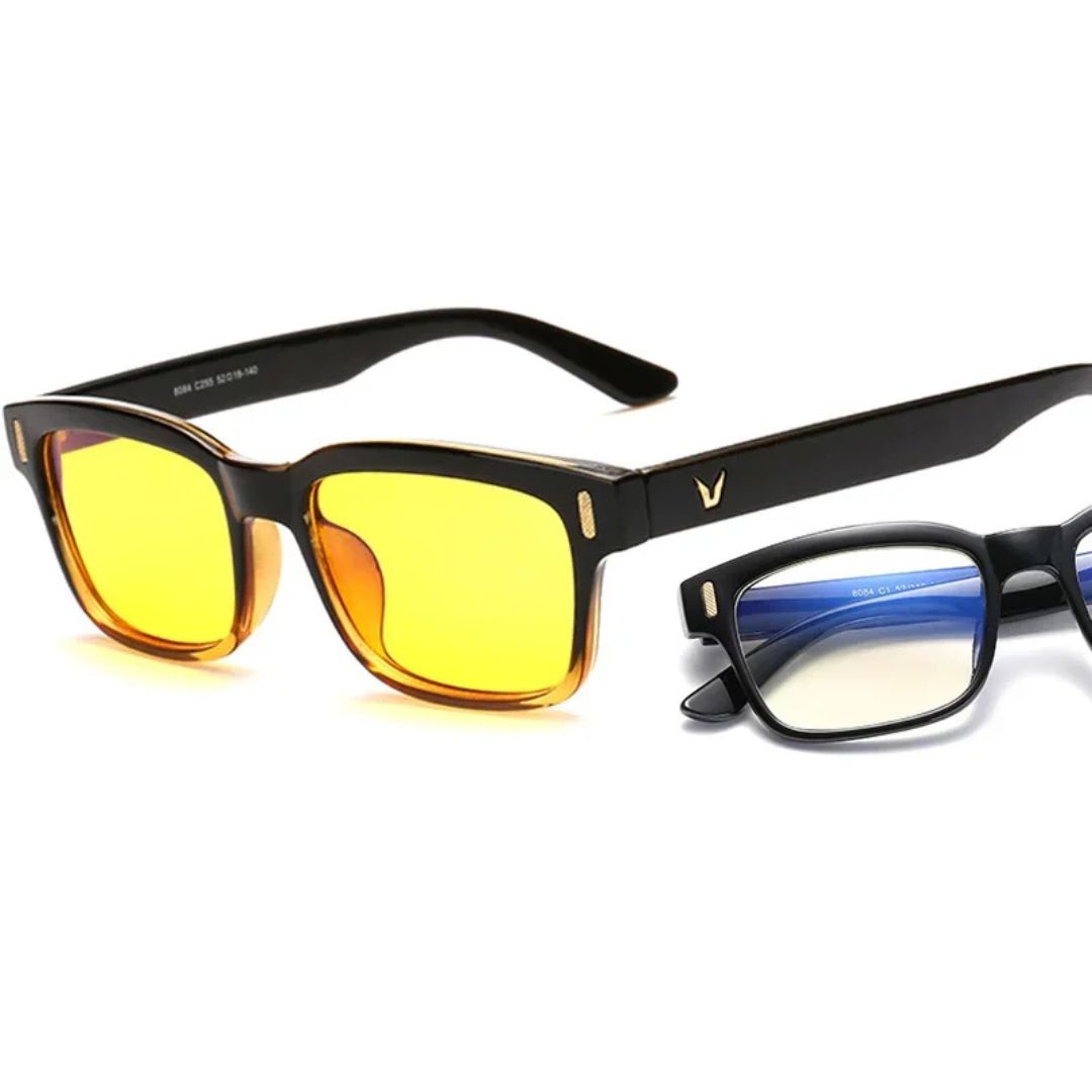 Unisex blue light blocking computer glasses for eye protection, anti-glare & UV protection.
