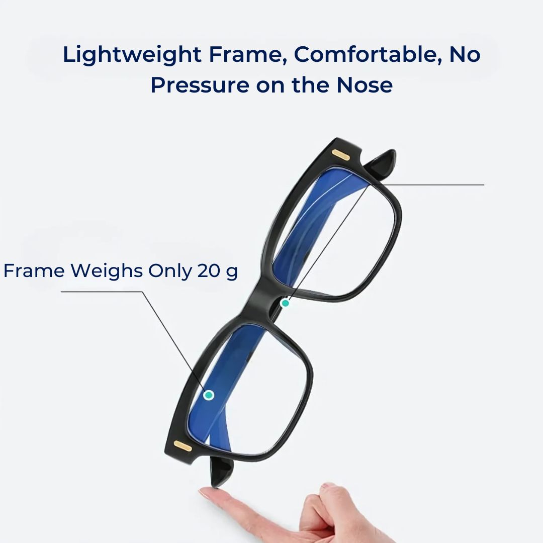 Stylish unisex blue light blocking glasses to reduce eye strain from digital screens.