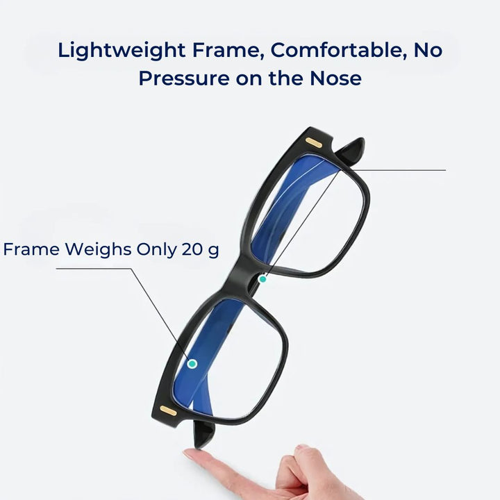 Stylish unisex blue light blocking glasses to reduce eye strain from digital screens.