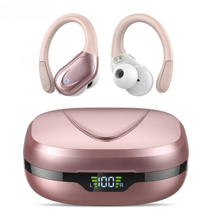 Wireless sport earbuds in ear, designed for active workouts. Bluetooth 5.3, comfortable & secure fit for running.