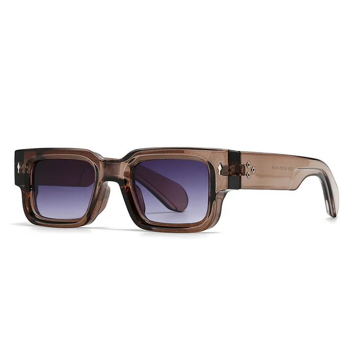 Bold rectangular unisex sunglasses with strong UV protection, perfect for bright days