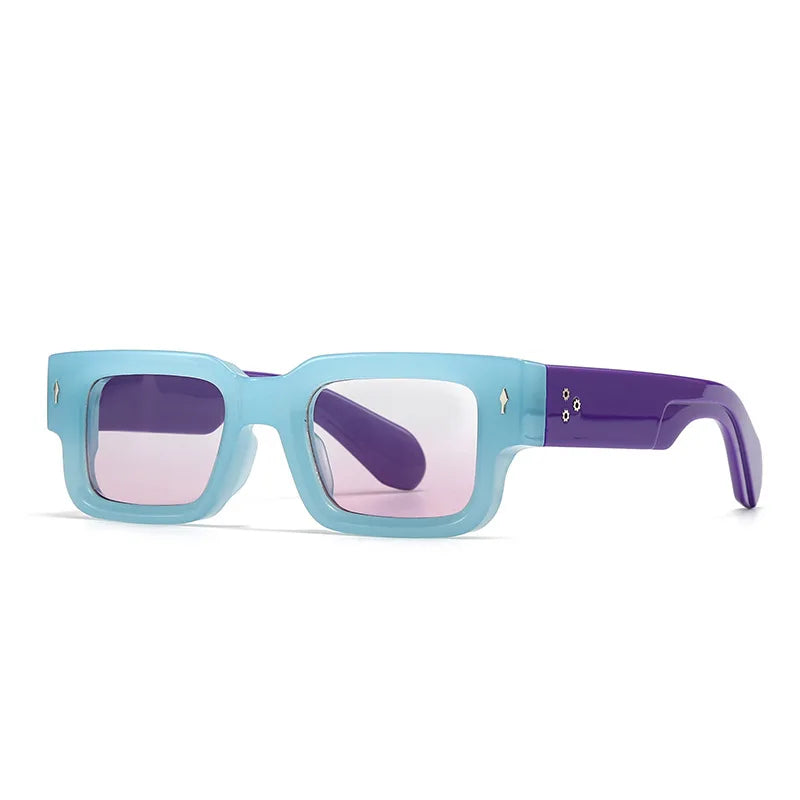 Unisex black rectangular sunglasses, providing effective UV protection and a sleek look