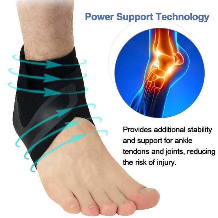 Two breathable ankle support braces, laid out, ready for fitness and athletic use.