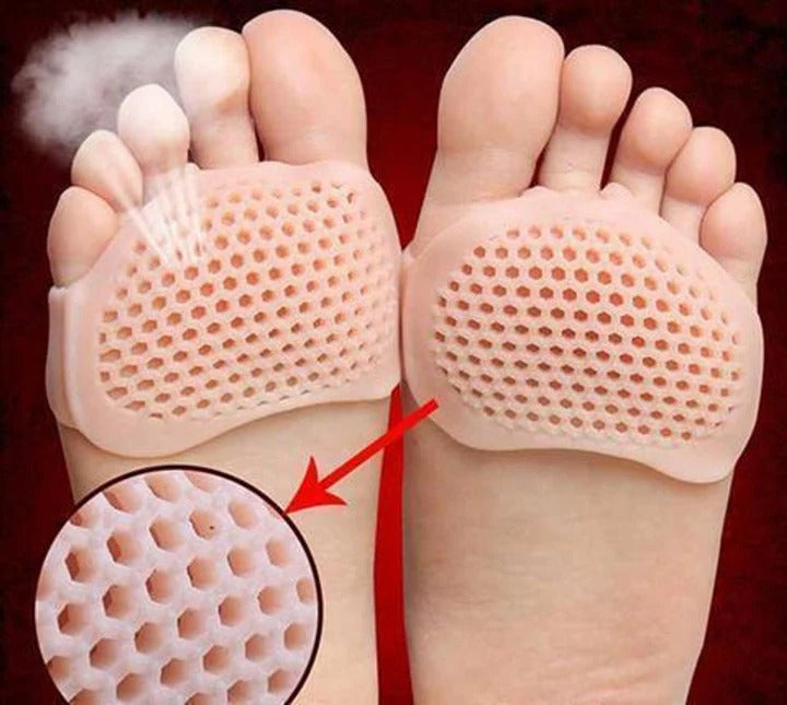Unisex breathable gel metatarsal pads for forefoot support. Relieve foot pain, provide standing comfort.