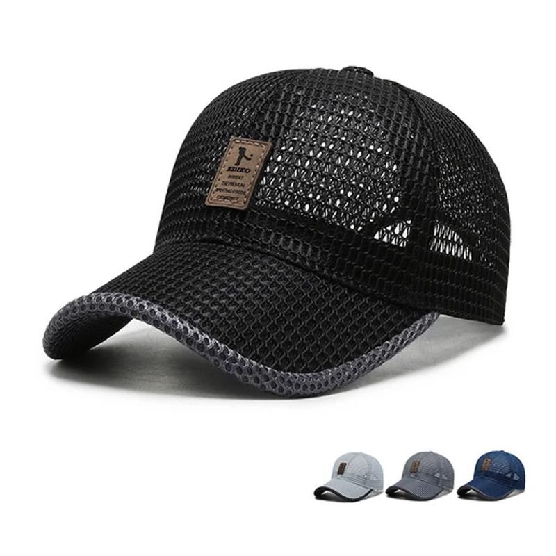 Unisex breathable mesh baseball cap for outdoor sports, quick dry and comfortable for summer running