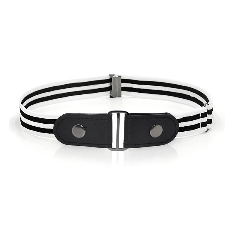 Unisex invisible elastic belt, tan, designed to eliminate bulk and provide comfort with any pants.
