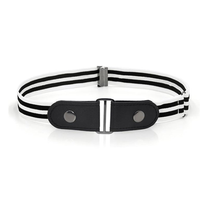 Unisex invisible elastic belt, tan, designed to eliminate bulk and provide comfort with any pants.