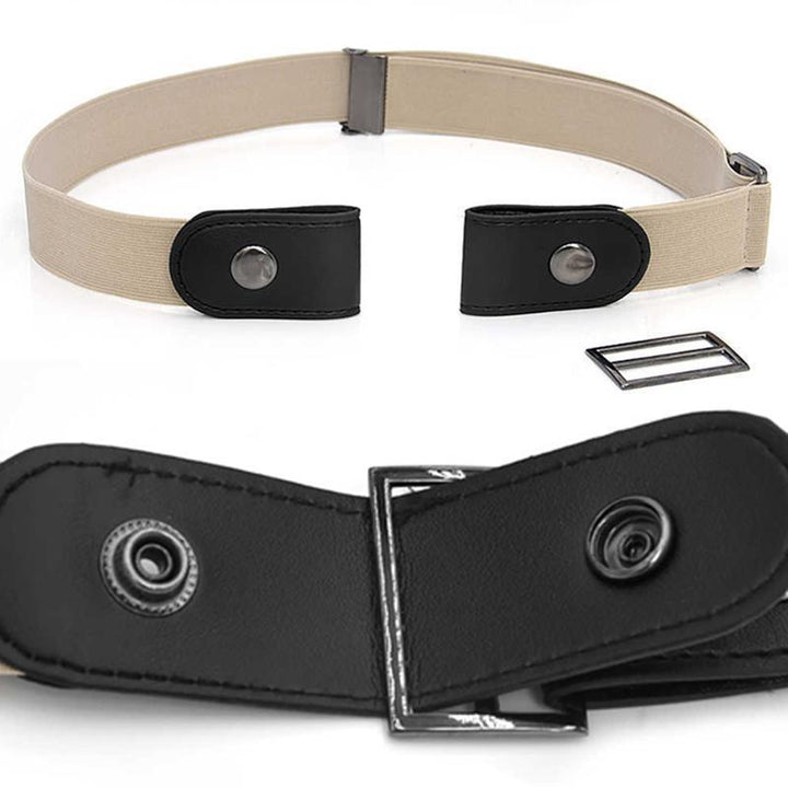 Elastic belt for a smooth silhouette, buckle-free design for both men and women