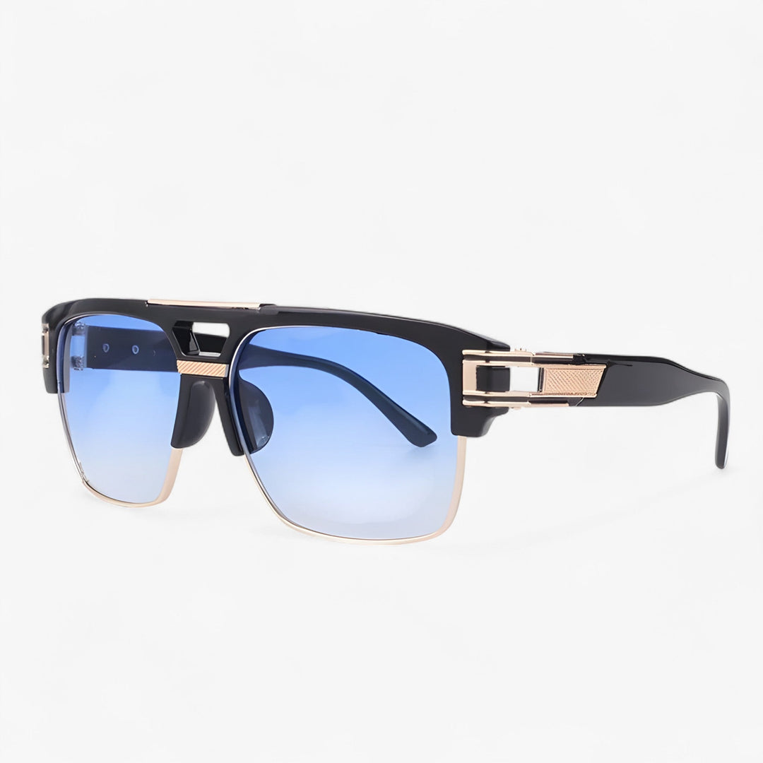 Close-up of Calvero mirrored retro designer sunglasses, unisex, with UV400 protection, a trendy summer essential.