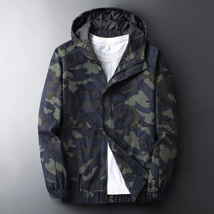 Unisex camouflage windbreaker jacket for men & women, perfect casual outerwear for spring & fall