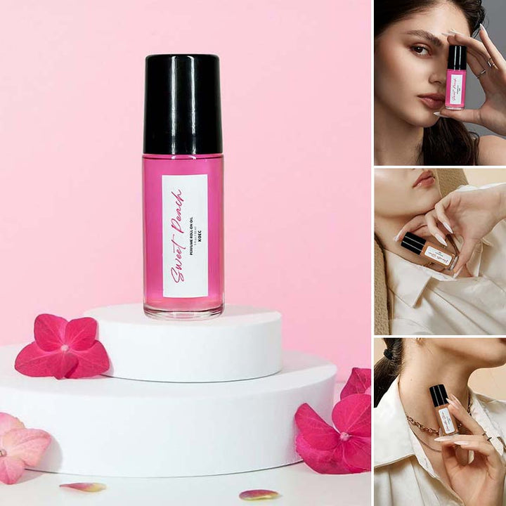 Unisex Captivating Roll-On Fragrance Oil with notes of peach and vanilla, perfect for attraction and confidence.