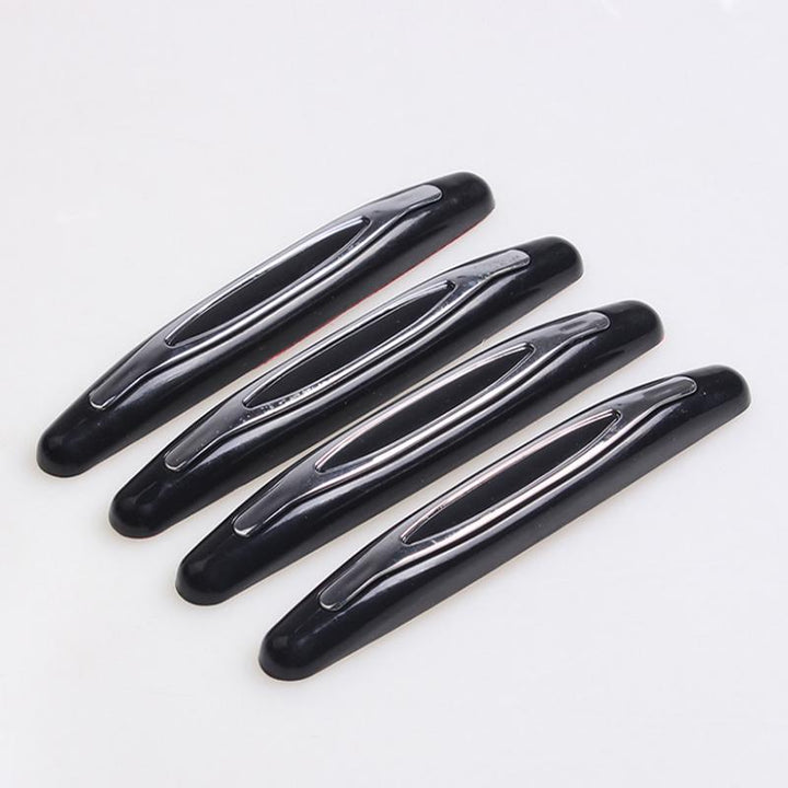 Set of 4 black Car Door Edge Protector Strips, packaged for automotive car accessory