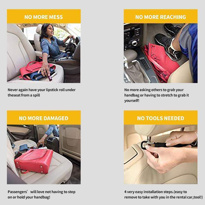 Car interior with the storage net organizer, showing an organized and clutter-free auto environment