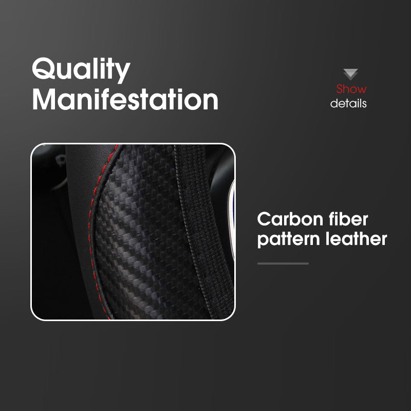 Ergonomic carbon fiber steering wheel cover, durable automotive accessory