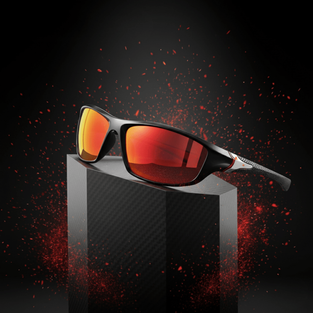 Sleek black unisex sports sunglasses, Chester model, with full UV400 eye protection for sports.