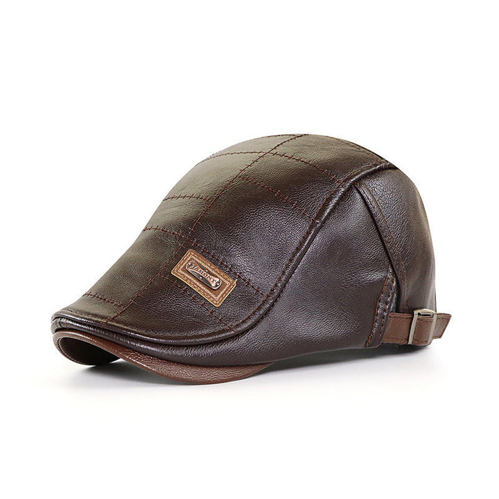 Unisex classic beret, crafted from durable faux leather, a stylish and practical winter accessory.