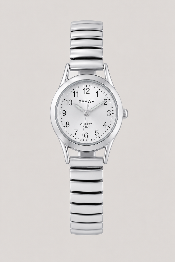 Black unisex watch with comfortable expansion band, easy-read dial, and classic analog display for daily wear.