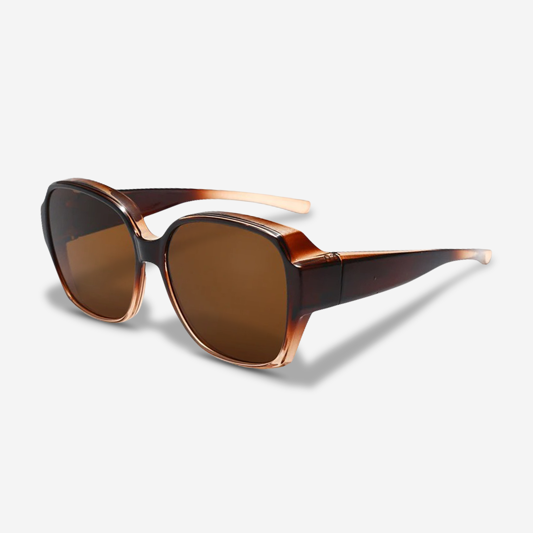 Lightweight clip-on sunglasses for prescription glasses, offering UV400 eye protection & reduced glare for driving.