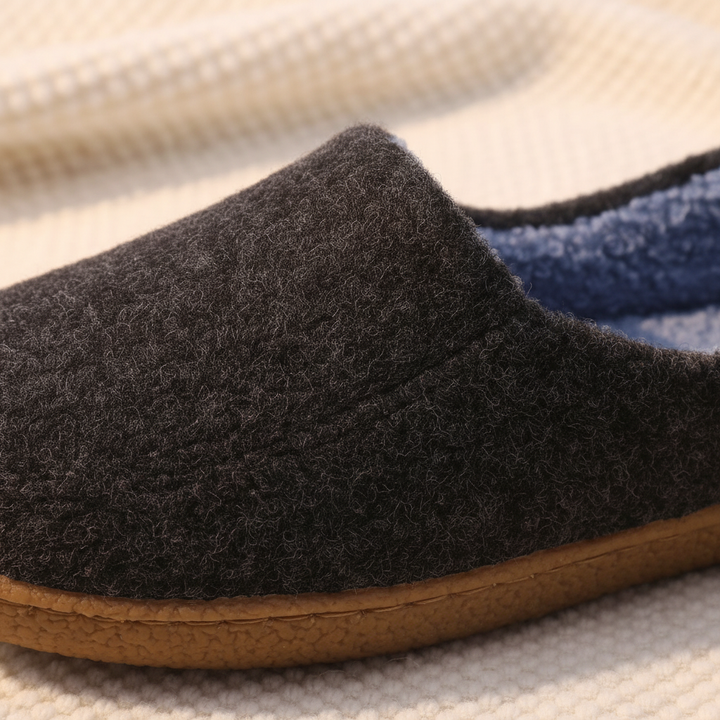 Comfortable unisex Cloudwalk house shoes, plush-lined with non-slip sole. Warm felt slippers for indoor wear.