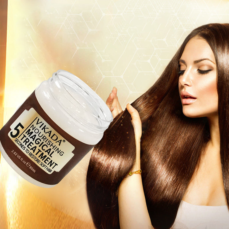 Unisex Collagen Deep Repair Hair Treatment Cream jar with lid, highlighting its deep conditioning properties.