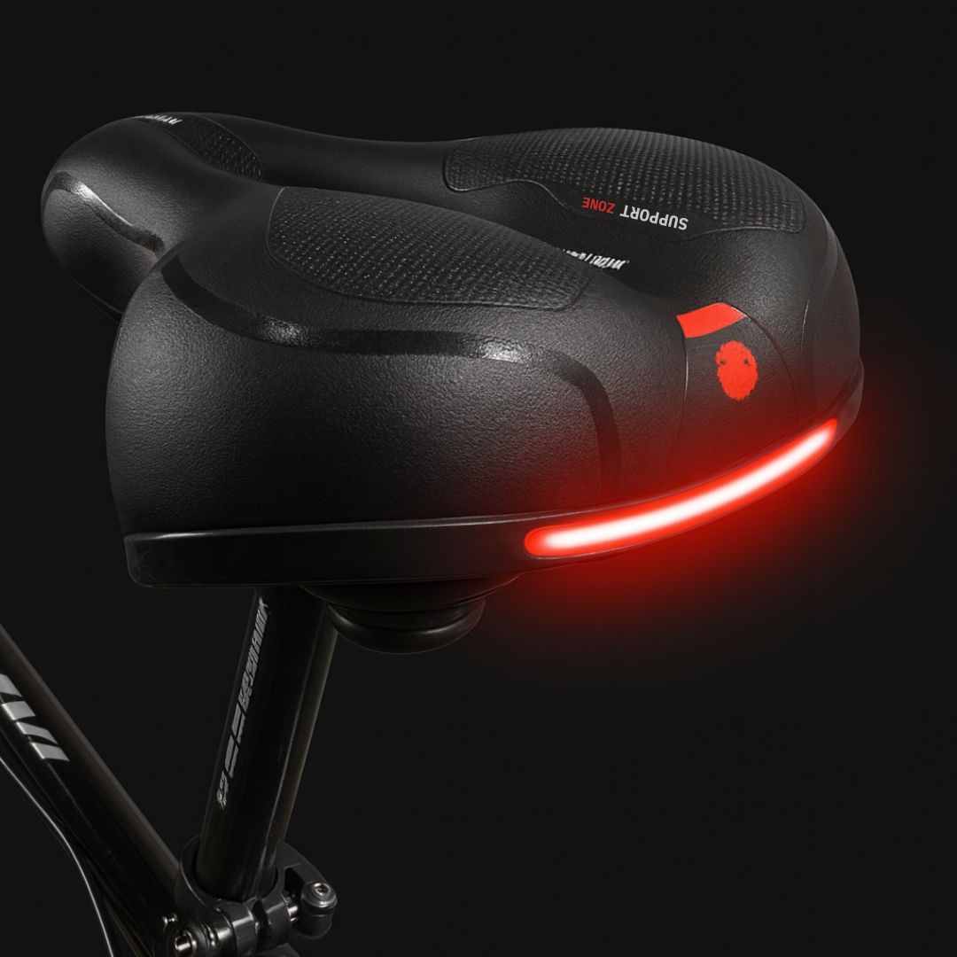 Unisex comfortable suspension bicycle seat for enhanced cycling comfort on road & mountain bikes.