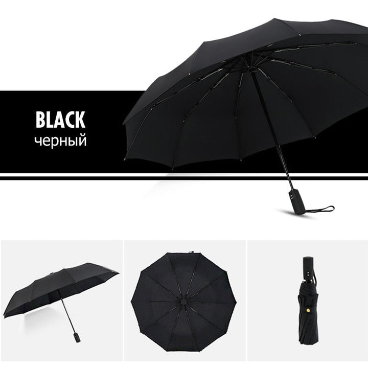 Compact unisex travel umbrella. Automatic windproof design for easy weather protection on the go. Perfect rain gear.