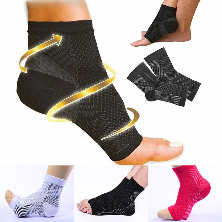 Unisex Compression Foot Relief Socks, black, for foot pain, neuropathy, and circulation support