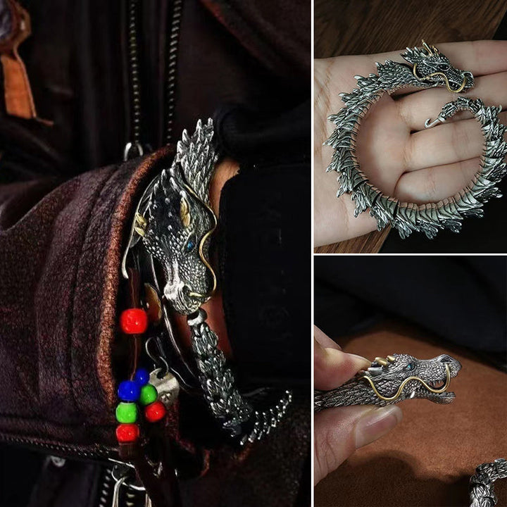 Gift-ready copper dragon chain bracelet, unisex, perfect for vintage jewelry lovers