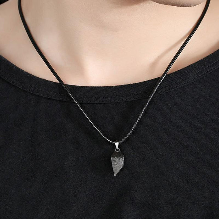 Unisex couple necklace with unique heart stitch detail, elegant and meaningful relationship gift