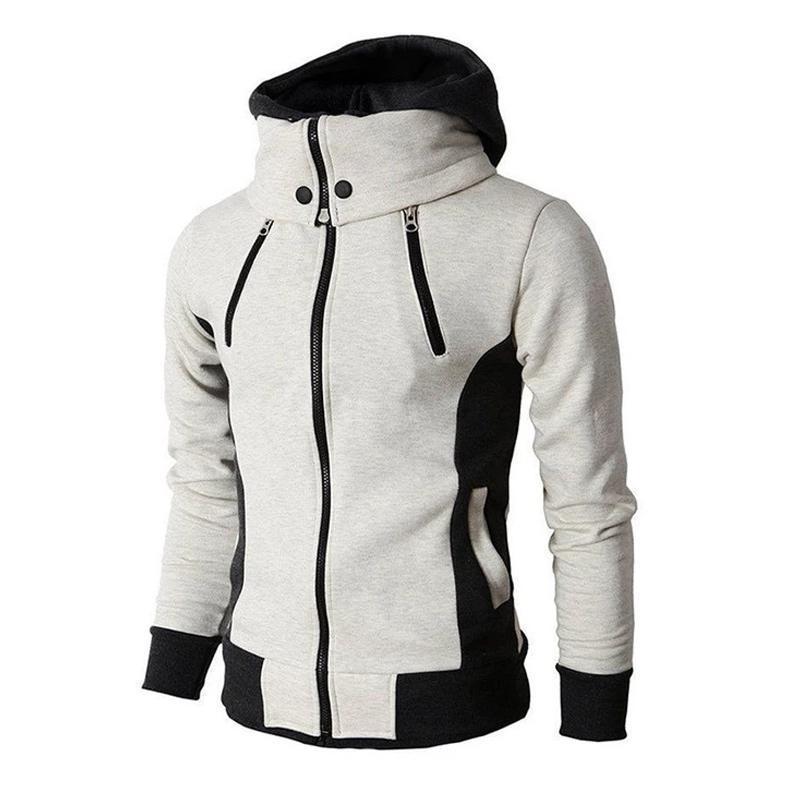 Side profile of a model wearing a comfortable unisex jacket, casual style