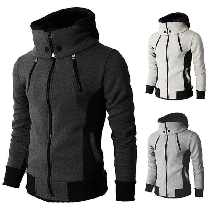 Lifestyle shot of someone enjoying the outdoors in a warm unisex jacket