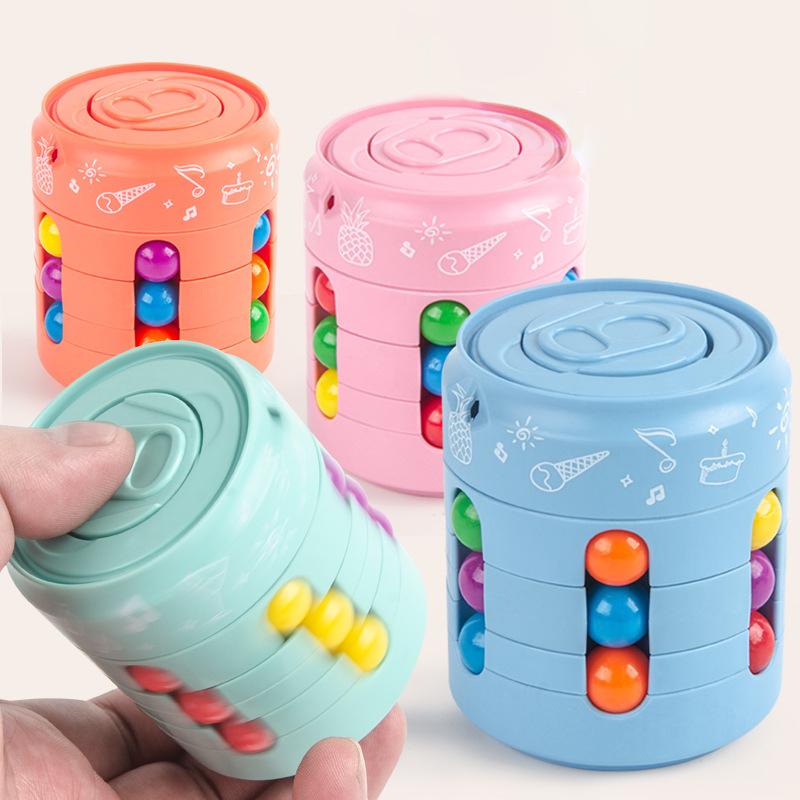 Unisex Creative Fidget Spinner Magic Cube Toy in hands, showcasing 3D puzzle and stress relief features