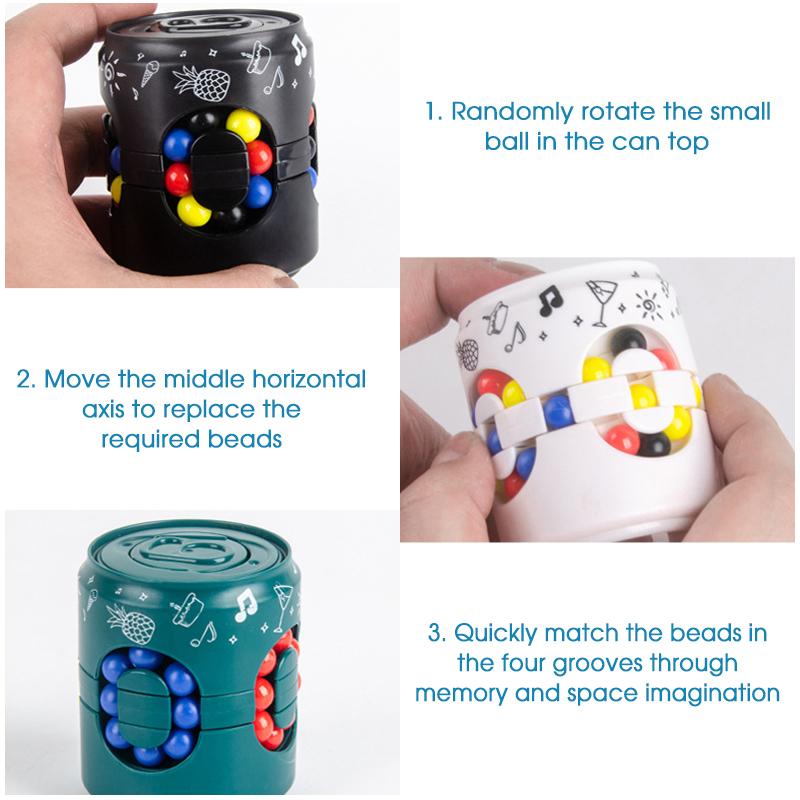 Top-down view of a fidget spinner magic cube, emphasizing its unique puzzle and educational toy aspects