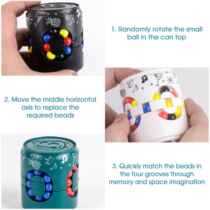 Top-down view of a fidget spinner magic cube, emphasizing its unique puzzle and educational toy aspects