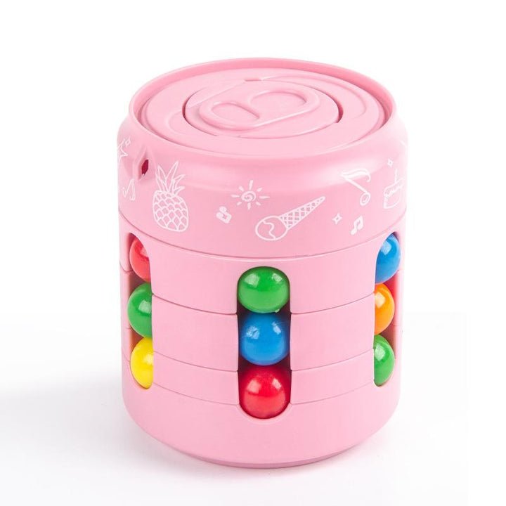 Fidget spinner magic cube in motion, illustrating its smooth spinning and puzzle-solving appeal