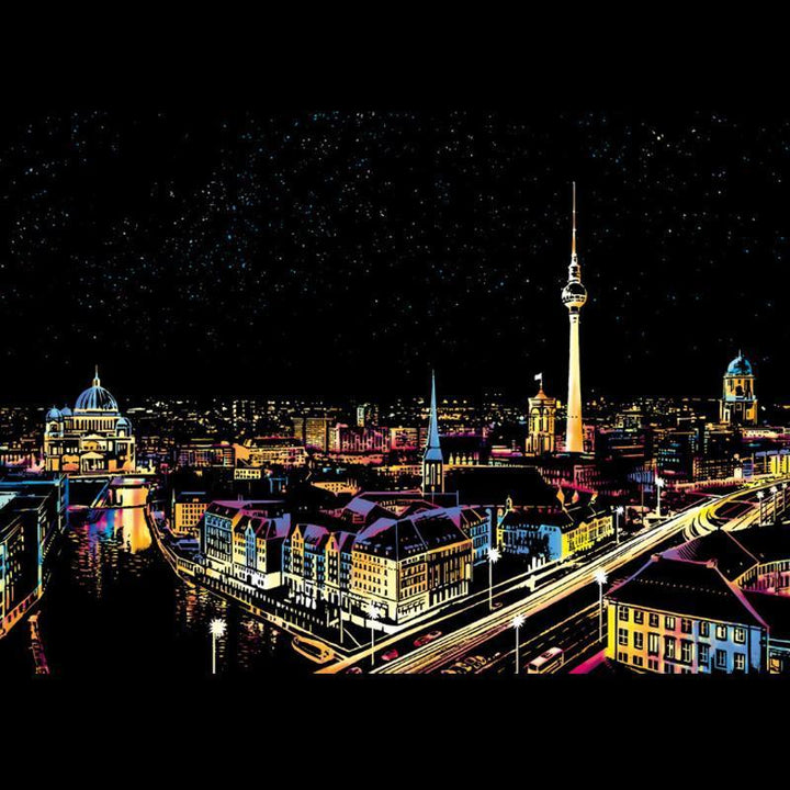 Collection of scratch art tools included in the kit, such as pens & brushes, for detailed work
