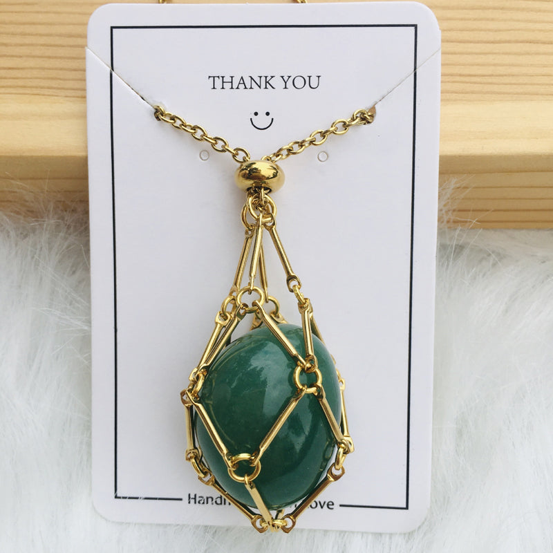 Crystal cage pendant necklace, unisex, available in multiple lengths, customized fit