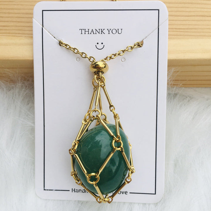 Crystal cage pendant necklace, unisex, available in multiple lengths, customized fit