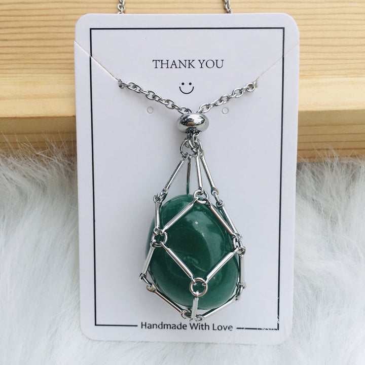 Unisex crystal cage pendant necklace, perfect gift for crystal enthusiasts, spiritual