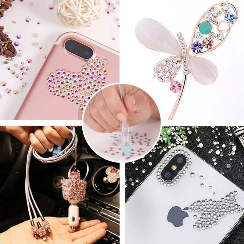 Craft hobby kit featuring a crystal embellishment tool set for adding sparkle to various items