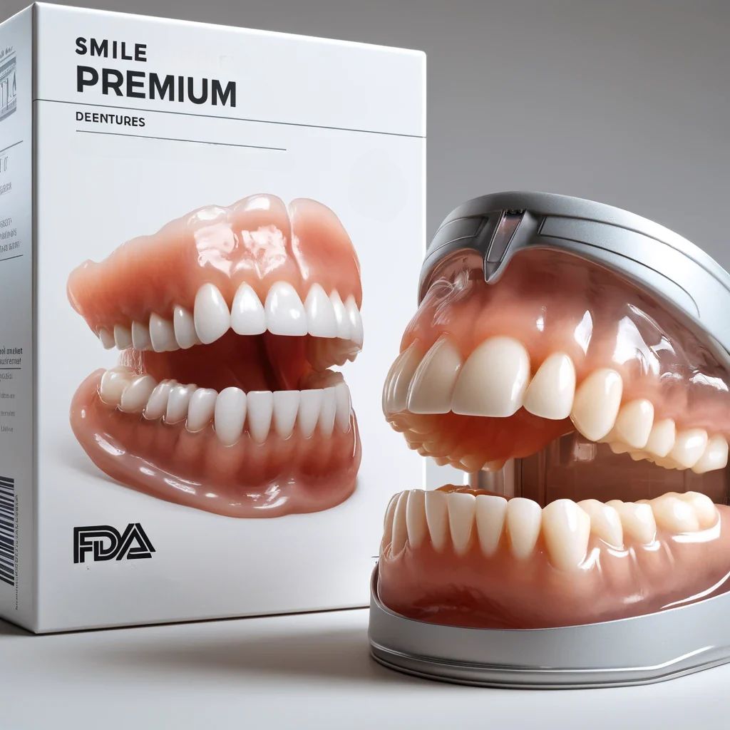 Unisex custom full dentures for a natural, personalized smile. Durable & comfortable ivory & white teeth.