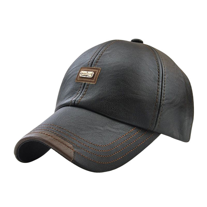 Stylish light brown PU leather baseball cap, a great gift idea for hat lovers