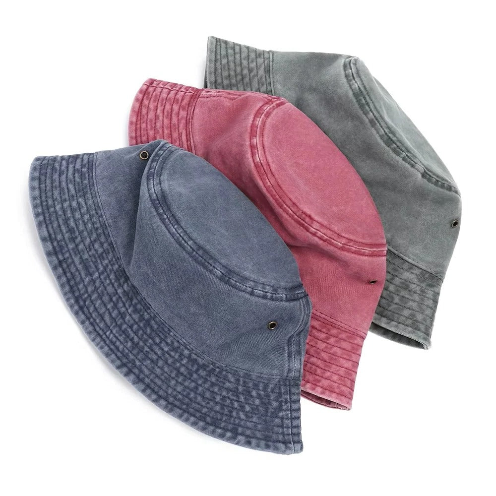 Foldable denim bucket hat, easy to pack and carry for spontaneous adventures.
