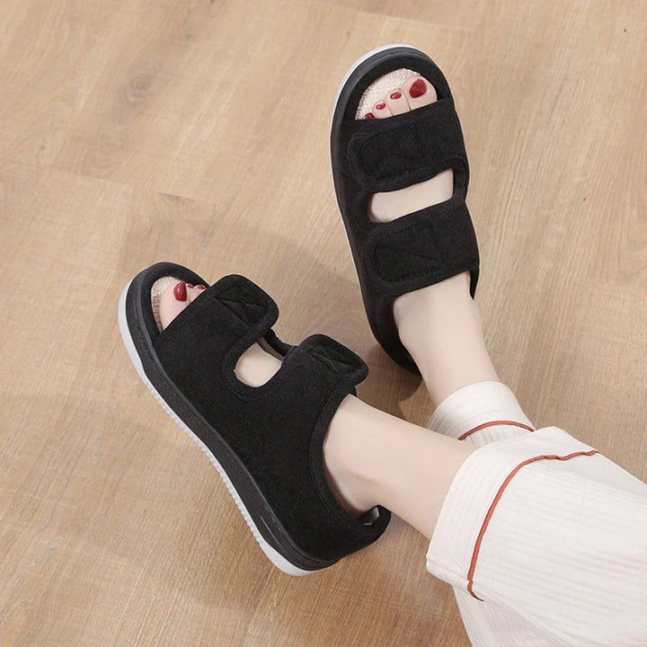 Open-toe unisex diabetic sandals, slip-resistant, easy wear for swollen feet, edema, & wide feet.