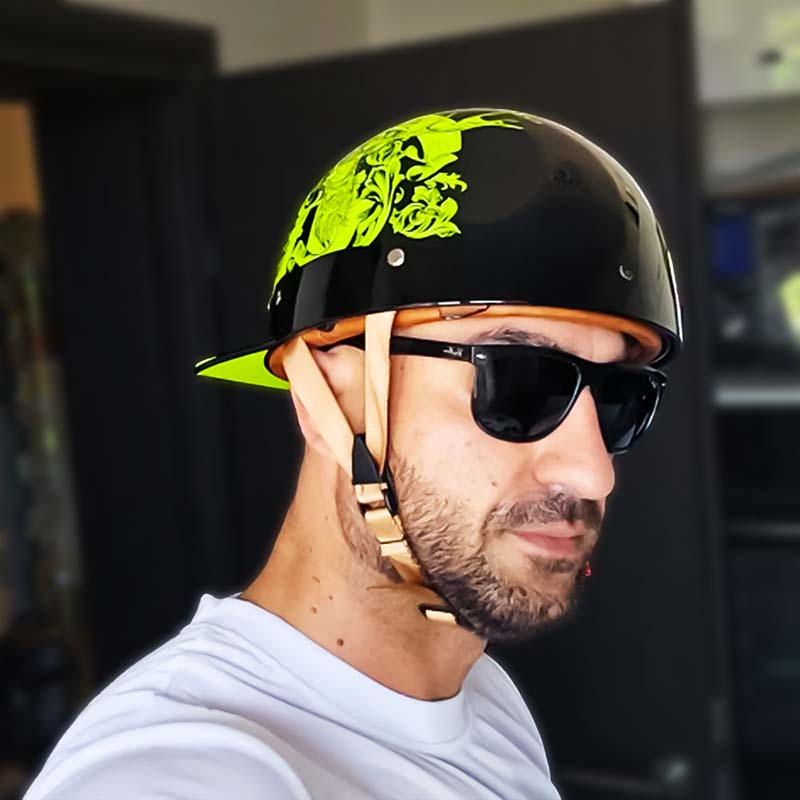 Essential DOT approved motorcycle baseball helmet for cruiser and scooter safety.
